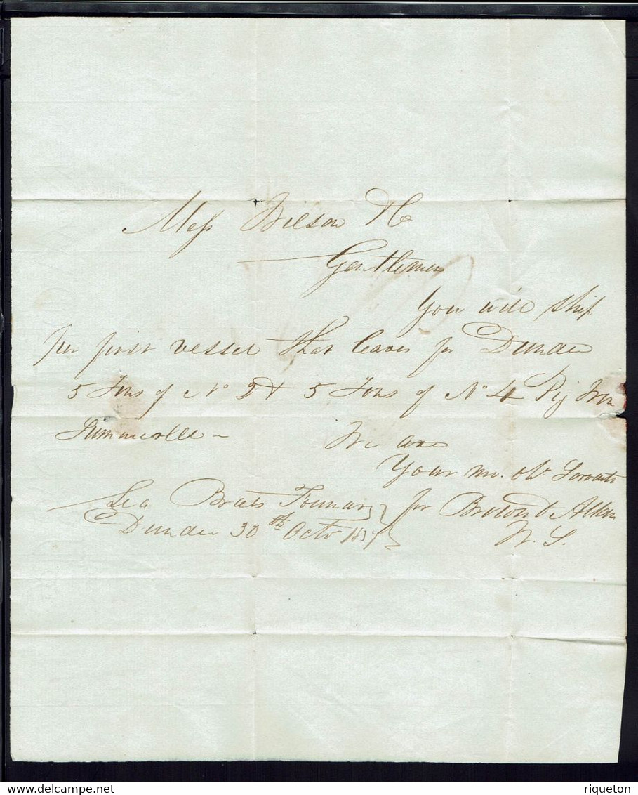 Grande -Bretagne. Pli De Dundee Du 30 Octobre 1837. Taxe Manuscrite 5 P. Destination Glasgow.  B/TB. - ...-1840 Precursori