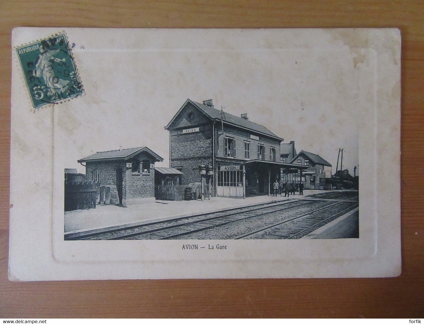 Avion - La Gare - Carte Animée, Circulée En 1910 - Avion