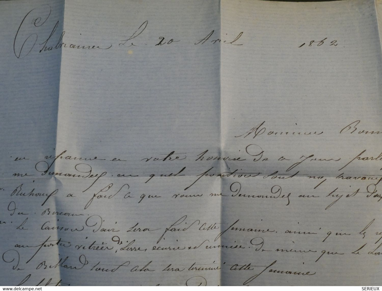 BL18  FRANCE  BELLE  LETTRE 1862 ST BLIS    A PARIS+N°14  +AFF. INTERESSANT - 1853-1860 Napoleone III