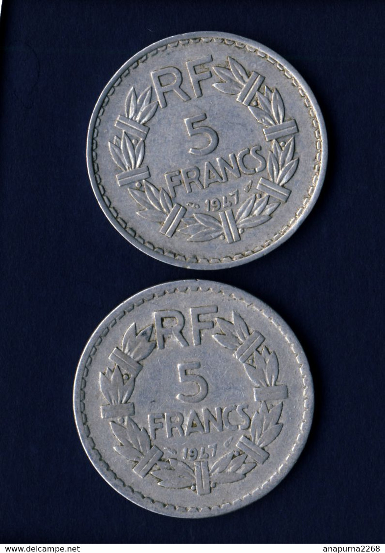 FRANCE ....  2 PIECES DE 5 FRANCS          1947      9 FERME - 5 Francs
