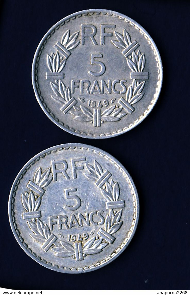 FRANCE ....  2 PIECES DE 5 FRANCS          1949      9 FERME - 5 Francs