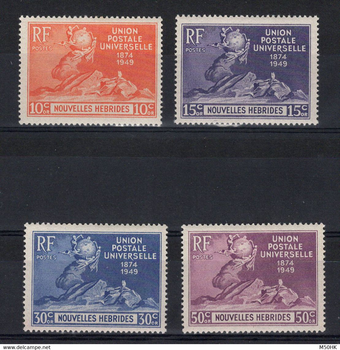 Nouvelles Hebrides - YV 136 à 139 N* MH Complete UPU Cote 12 Euros - Ungebraucht