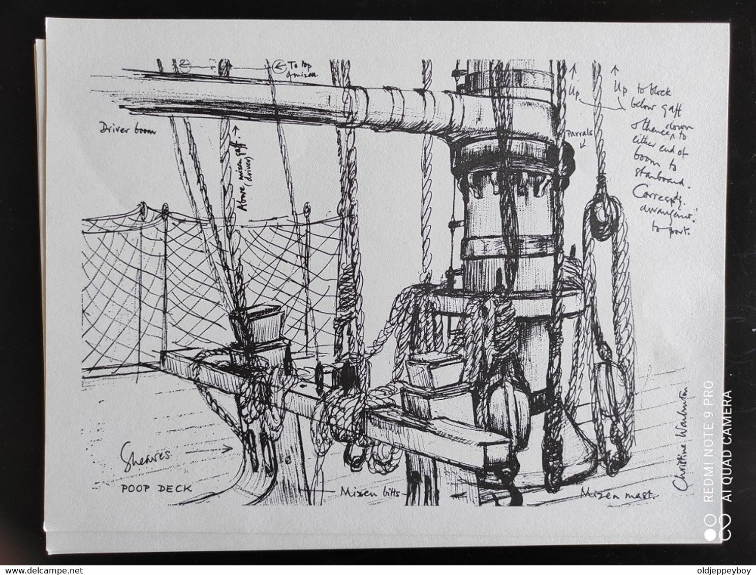 12 DRAWINGS OF PARTS OF LORD NELSON'S FAMOUS FLAGSHIP H.M.S VICTORY