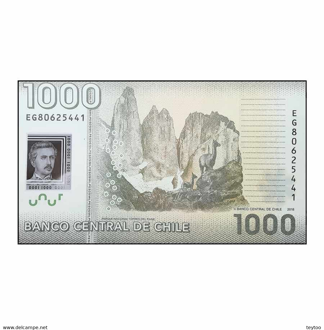 C1833.1# Chile 2018. 1000 Pesos (F) - P#161h - Chili