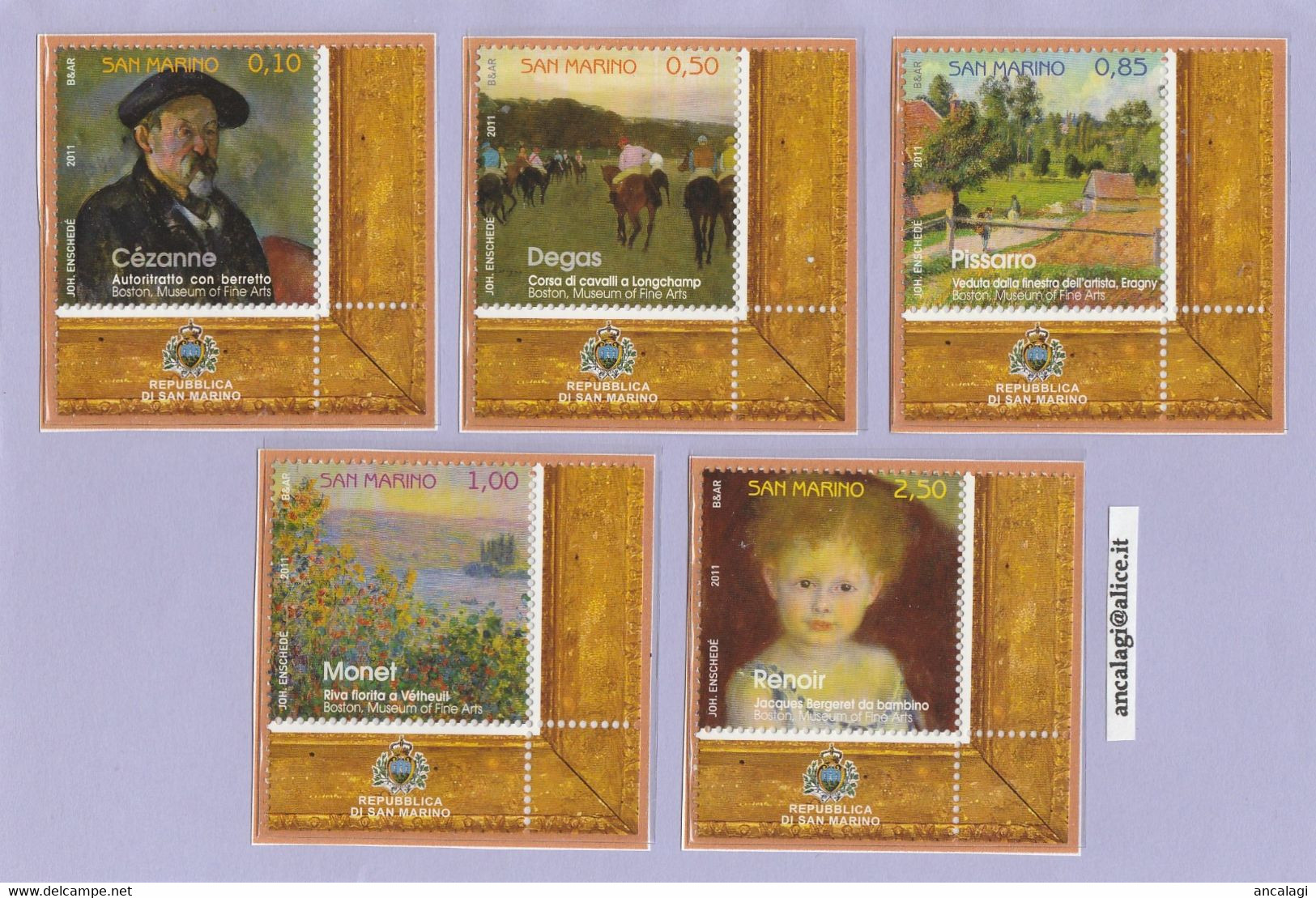 RSM F.lli Nuovi 0465 - San Marino 2011 - "PITTURA IN FRANCIA" Serie Di 5v.** - - Unused Stamps