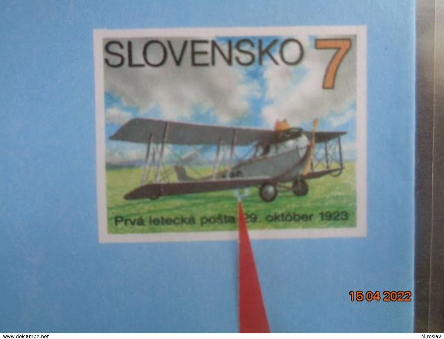 AÉROGRAMME - VÝROBNÁ CHYBA č. 4 - Bledomodrý Krúžok Pod Trupom Lietadla Prerušený Spodným Krídlom - Lettres & Documents