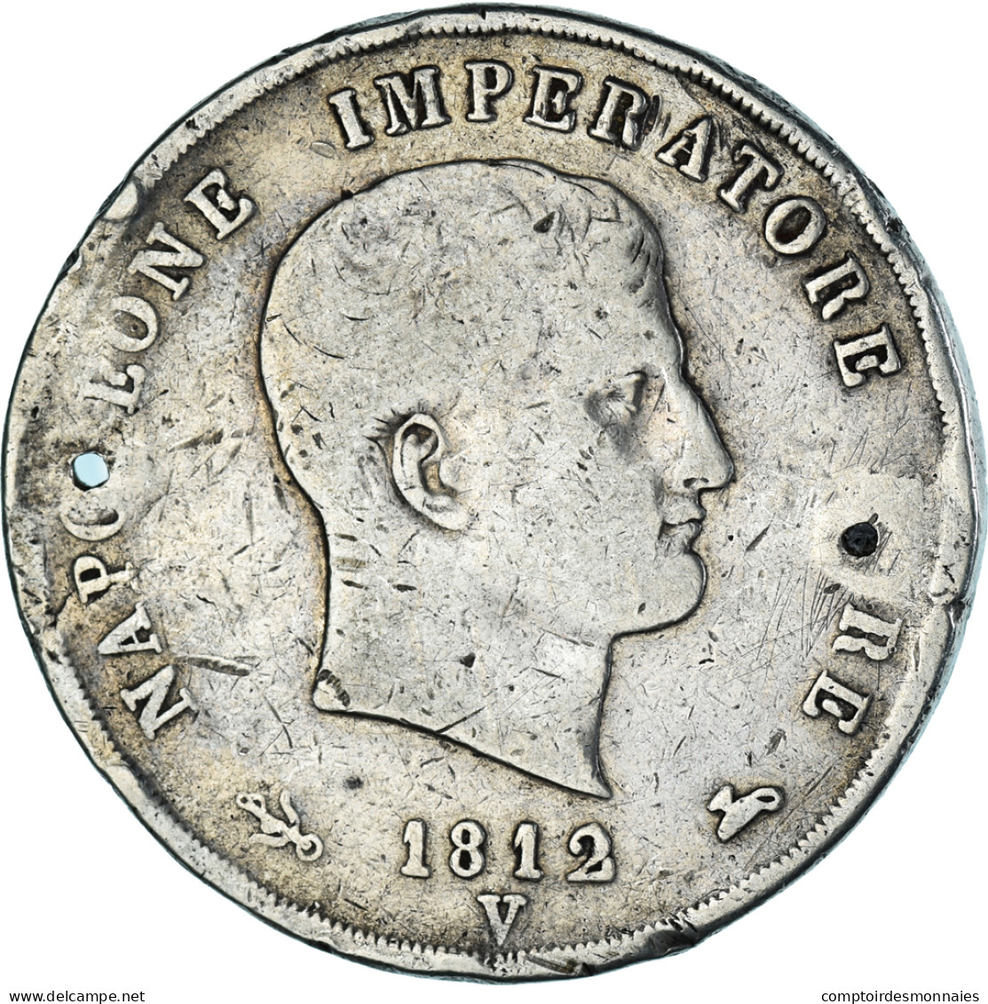 Monnaie, États Italiens, KINGDOM OF NAPOLEON, Napoleon I, 5 Lire, 1812, Venise - Napoleonic