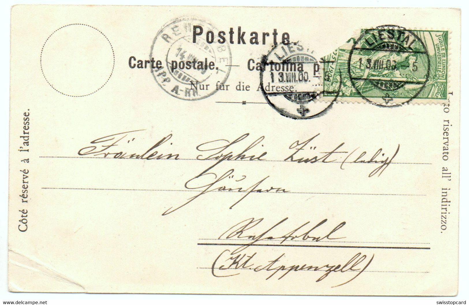 LIESTAL Gel. 1900 N. Rehetobel - Liestal