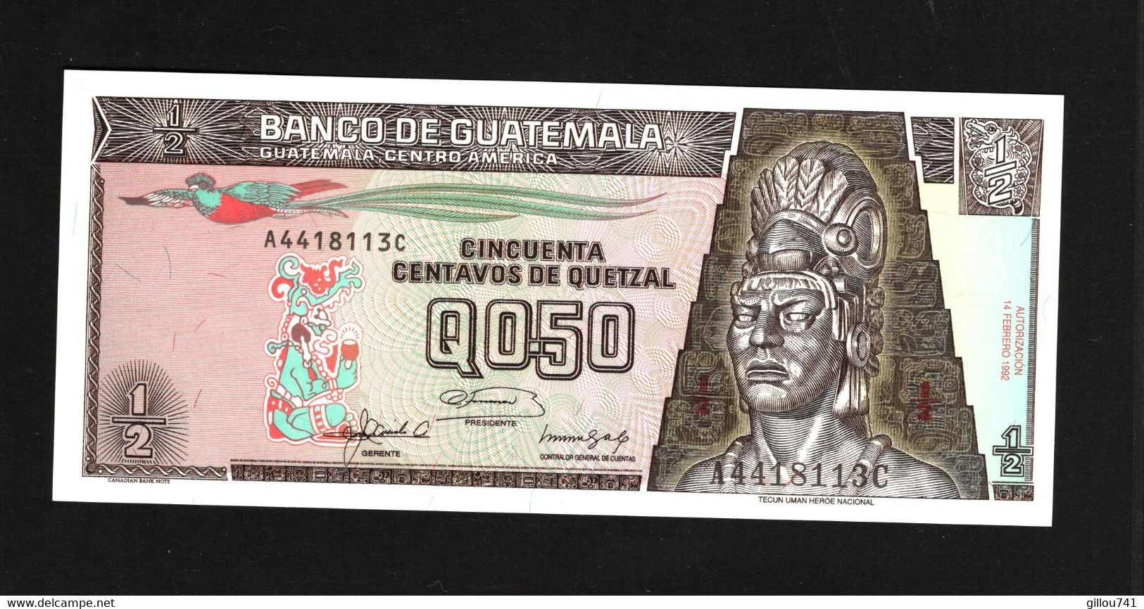 Guatemala, ½ Quetzal, 1989-1992 Issue - Guatemala