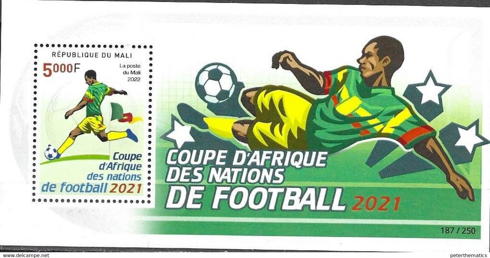 MALI, 2022,MNH,FOOTBALL, AFRICA NATIONS CUP, SPECIAL NUMBERED S/SHEET, OFFICIAL ISSUE, ONLY 250 PRINTED - Africa Cup Of Nations