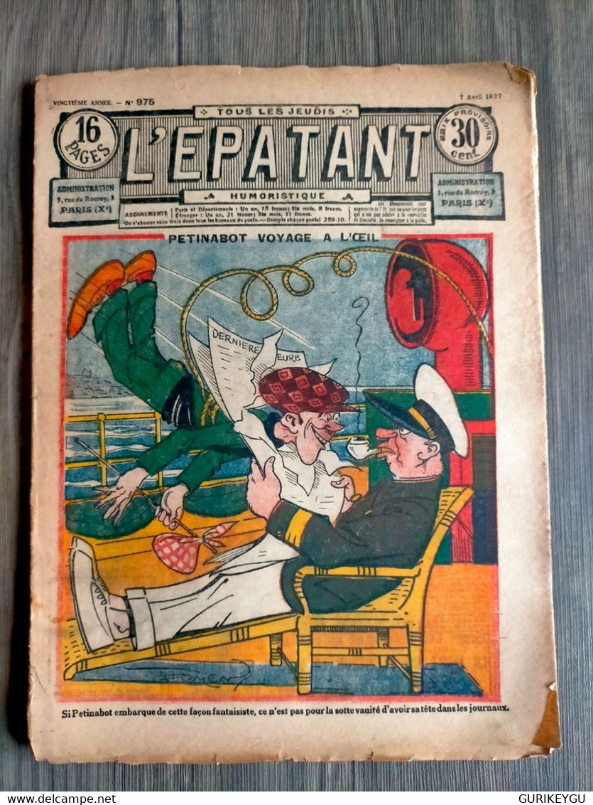 L'épatant N° 975 LES PIEDS NICKELES FORTON  FORTON  07/04/1927 - Pieds Nickelés, Les