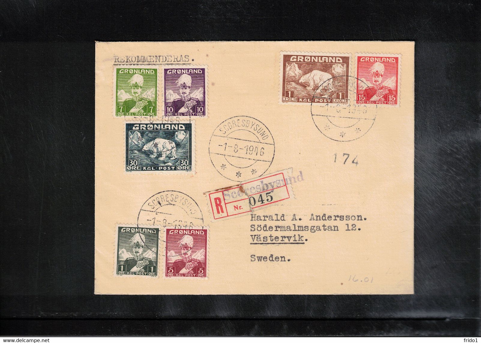 Greenland / Groenland 1946 Interesting Registered Letter - Storia Postale