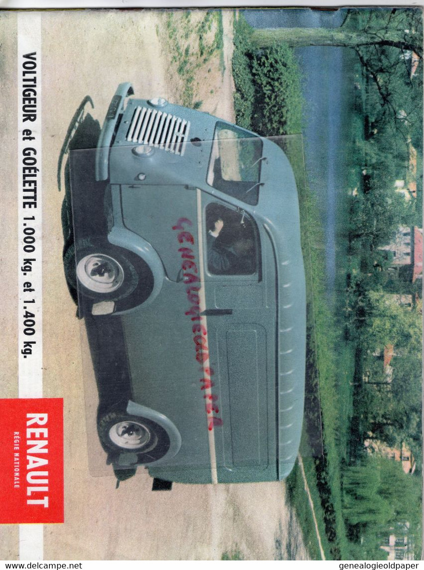 RARE CATALOGUE RENAULT VOLTIGEUR & GOELETTE 1000 KG ET 1400 KG- 92-BOULOGNE BILLANCCOURT -FOURGON CAMION CAMIONNETTE - Automovilismo