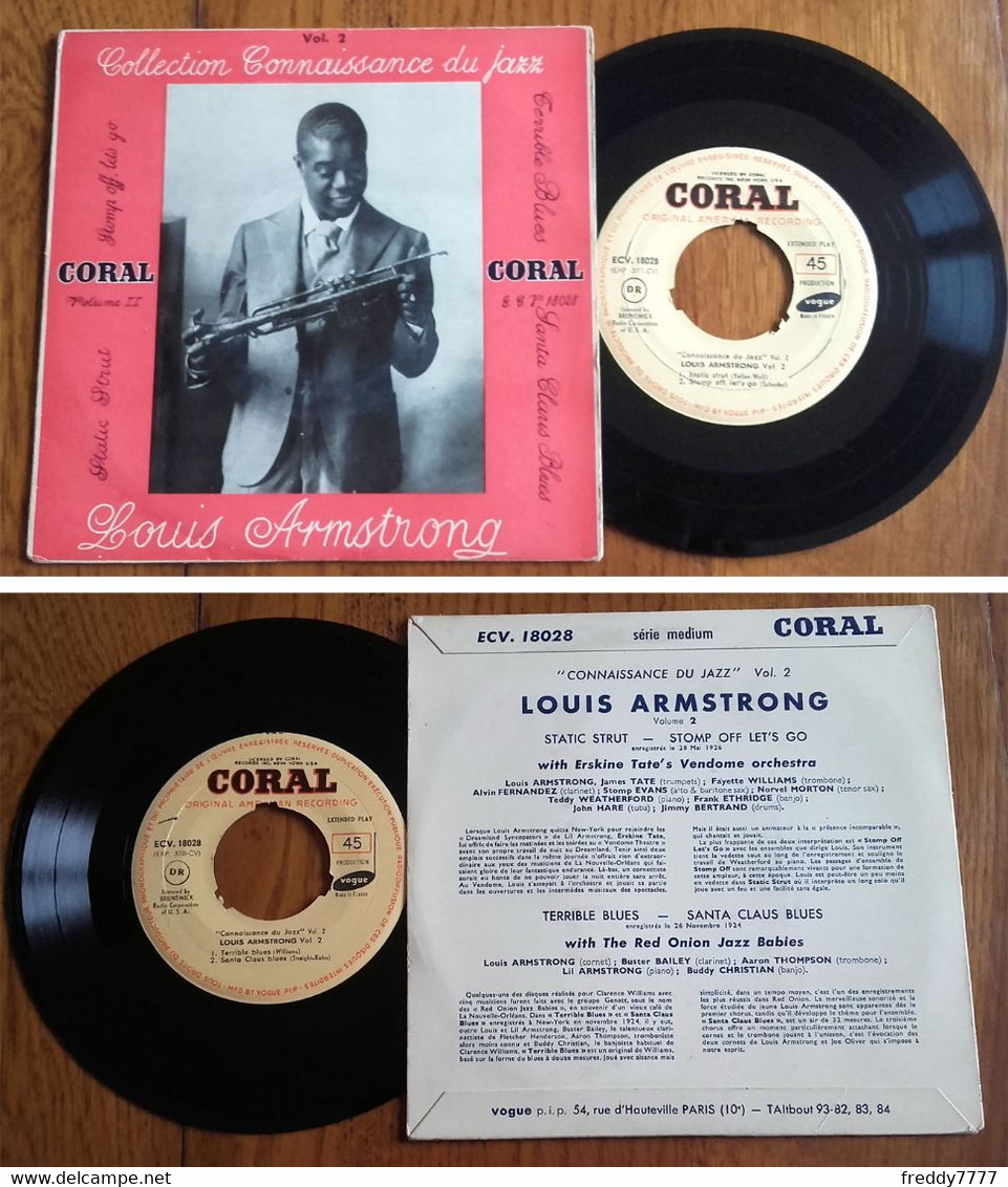 RARE French EP 45t RPM BIEM (7") LOUIS ARMSTRONG «Static Strut» (1957) - Jazz