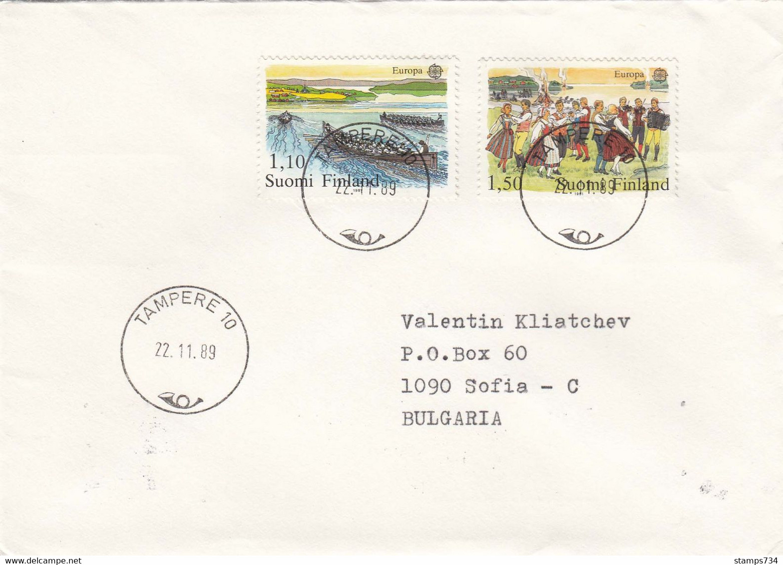 Finland - 056/1989 EUROPA-CEPT'81(full Set) - Letter Ordinary From Tampere To Sofia(Bulgaria) - Covers & Documents