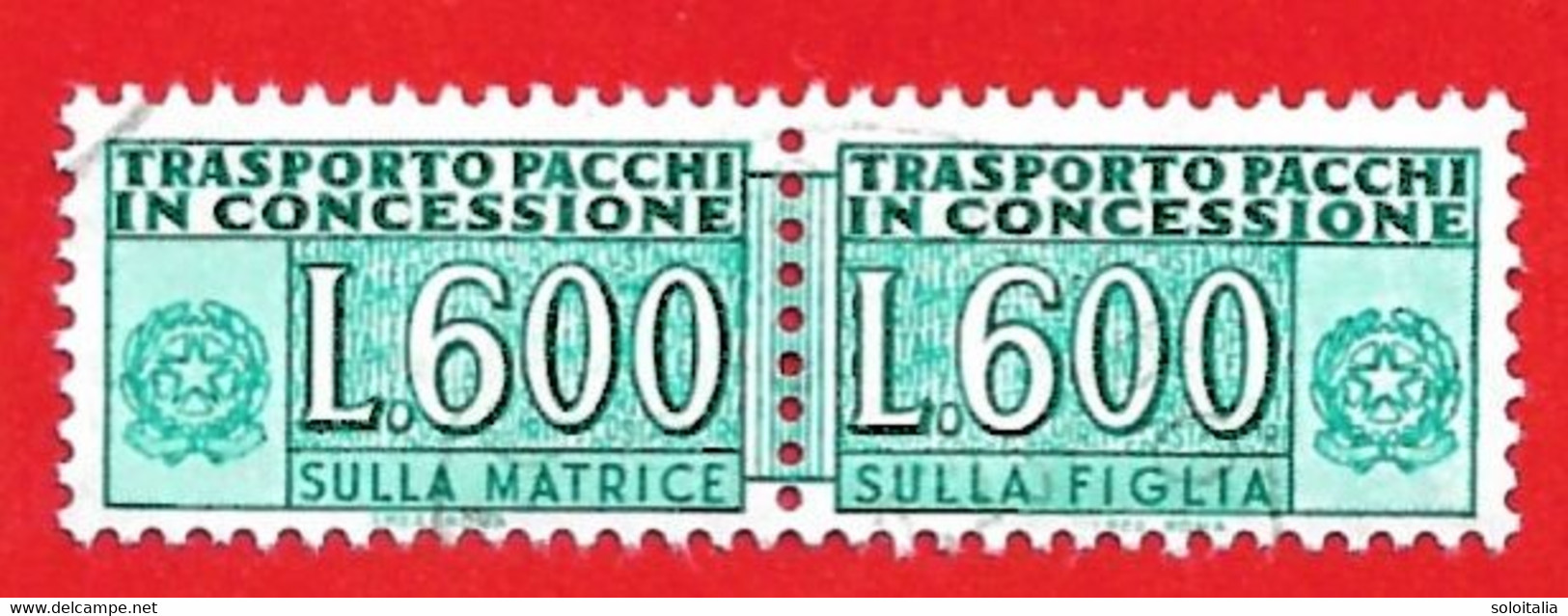 1946/81 (20) Pacchi In Concessione Filigrana Stelle IV Lire 600 - Timbrato - Colis-concession