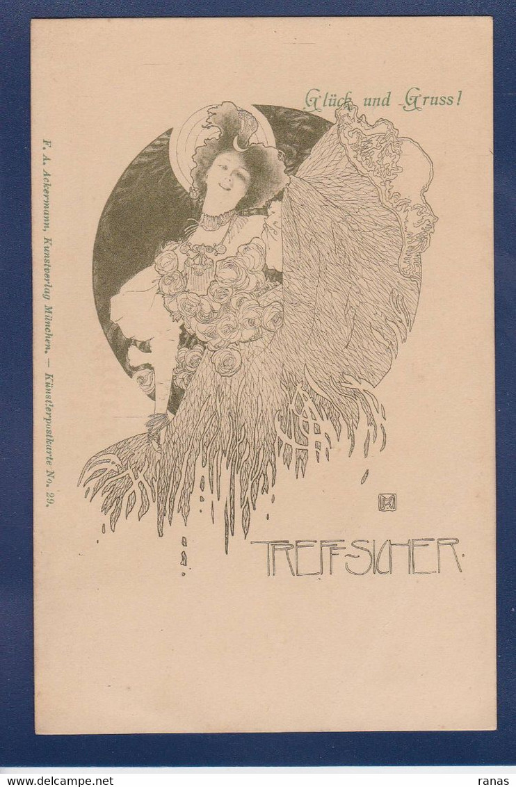 CPA Moser Koloman Art Nouveau Femme Woman Non Circulé Voir Dos - Moser