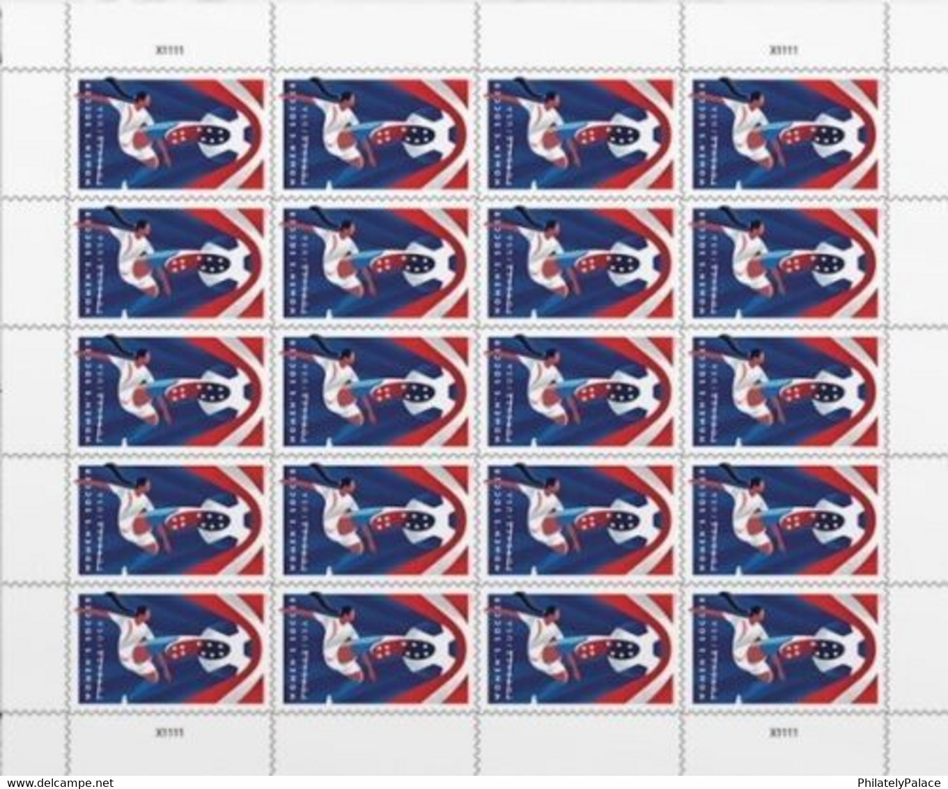 USA 2023 Women's Soccer, Football, Forever Full Sheet (20 Stamps) MNH  (**) - Nuovi