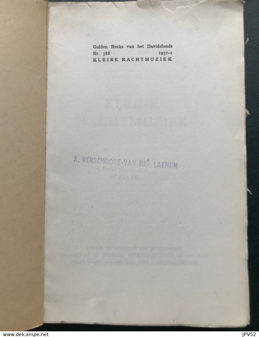 (724) Kleine Nachtmuziek - Maria De Lannoy - 1950 - 316 Blz - Sonstige & Ohne Zuordnung