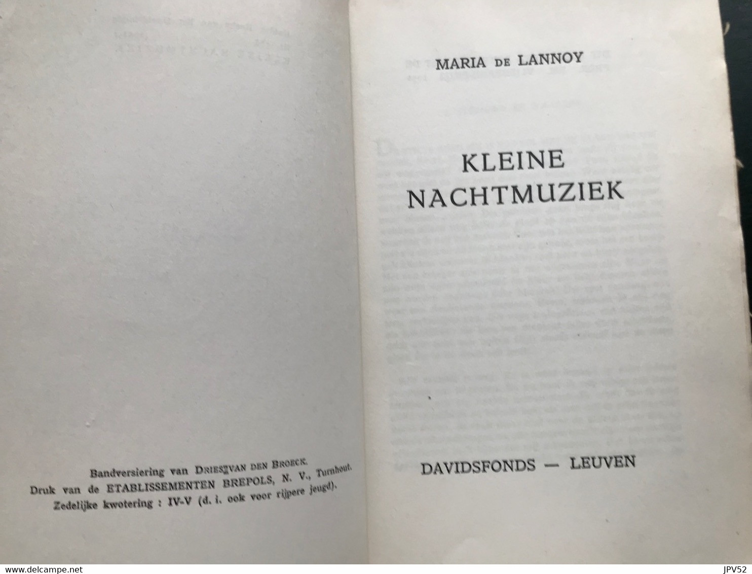 (724) Kleine Nachtmuziek - Maria De Lannoy - 1950 - 316 Blz - Autres & Non Classés