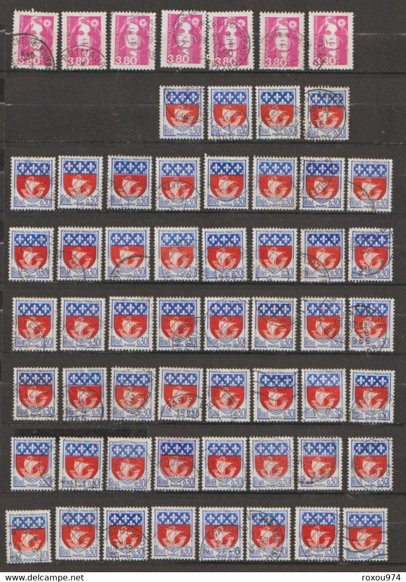 LOT 2550 PETITS  TIMBRES   OBLITERES +  628 GRANDS OBLITERES + 2ème LOT à VOIR A PARTIR des NEPTUNE  422 TIMBRES