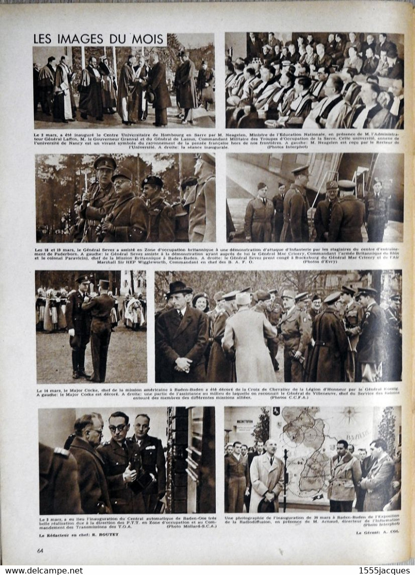 REVUE D’INFORMATION DES TROUPES FRANÇAISES D’OCCUPATION EN ALLEMAGNE N° 19 04-1947 BAAD-MITTELBERG 24e RA T’GUTTA 1er RI