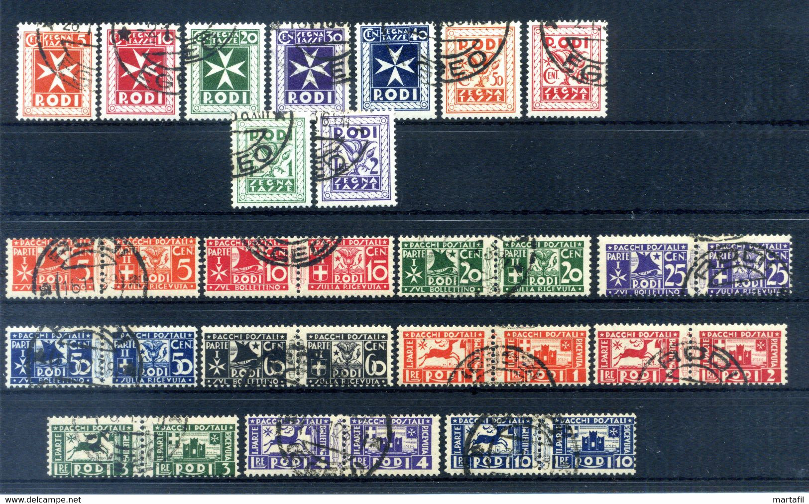 1934 EGEO Pacchi Postali + Segnatasse 1/11+1/9, USATI (con Gomma) - Ägäis