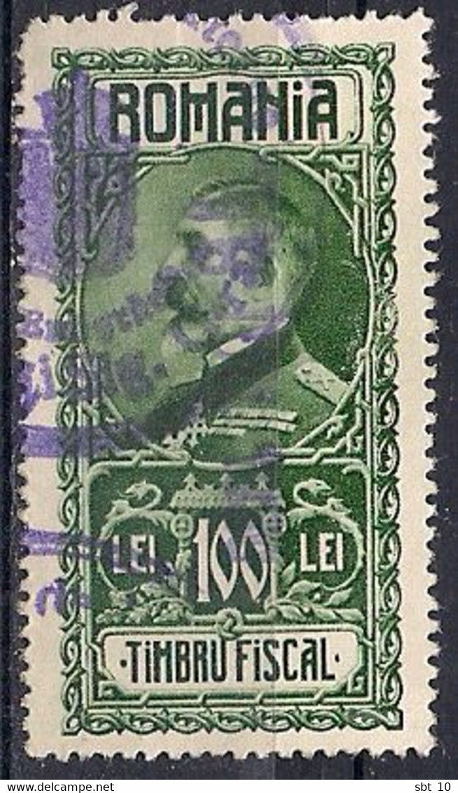 Romania 1930 - King Ferdinand I. Revenue 100l - Used - Fiscaux