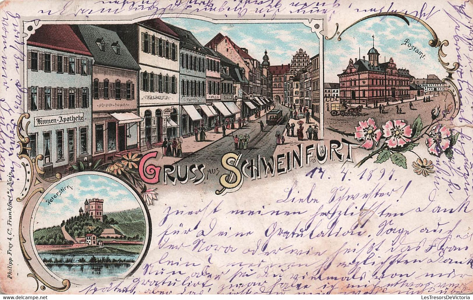 CPA Allemage - Gruss Aus SCHWEINFURT - Carte Multivues - Carte Voyagée Et Oblitérée En 1897 - Schweinfurt