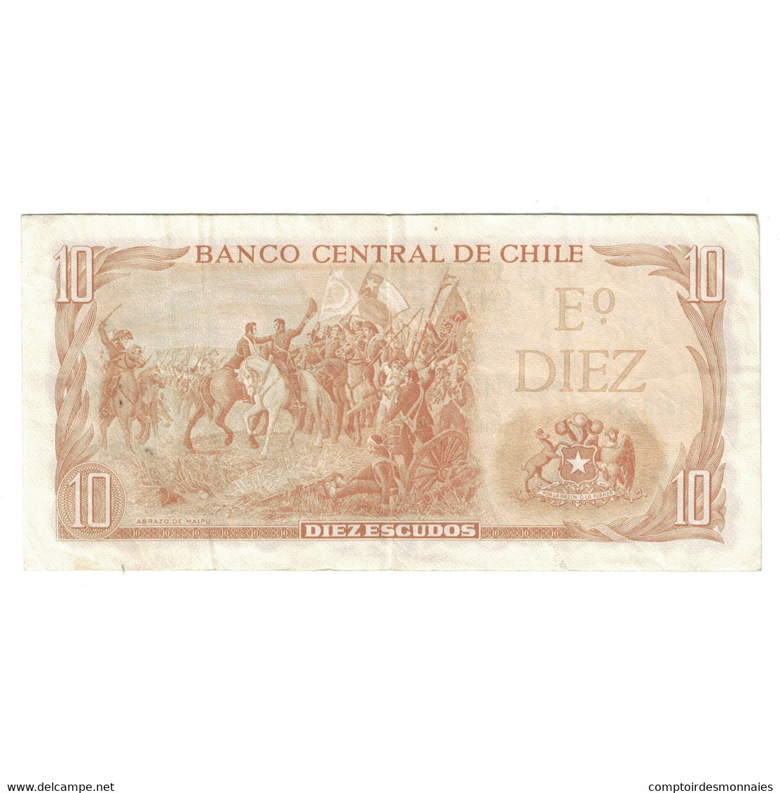 Billet, Chili, 10 Escudos, KM:142, TTB - Chili