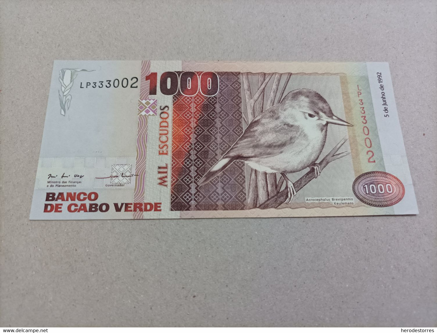 Billete De Cabo Verde De 1000 Escudos, Año 1992, UNC - Cap Verde