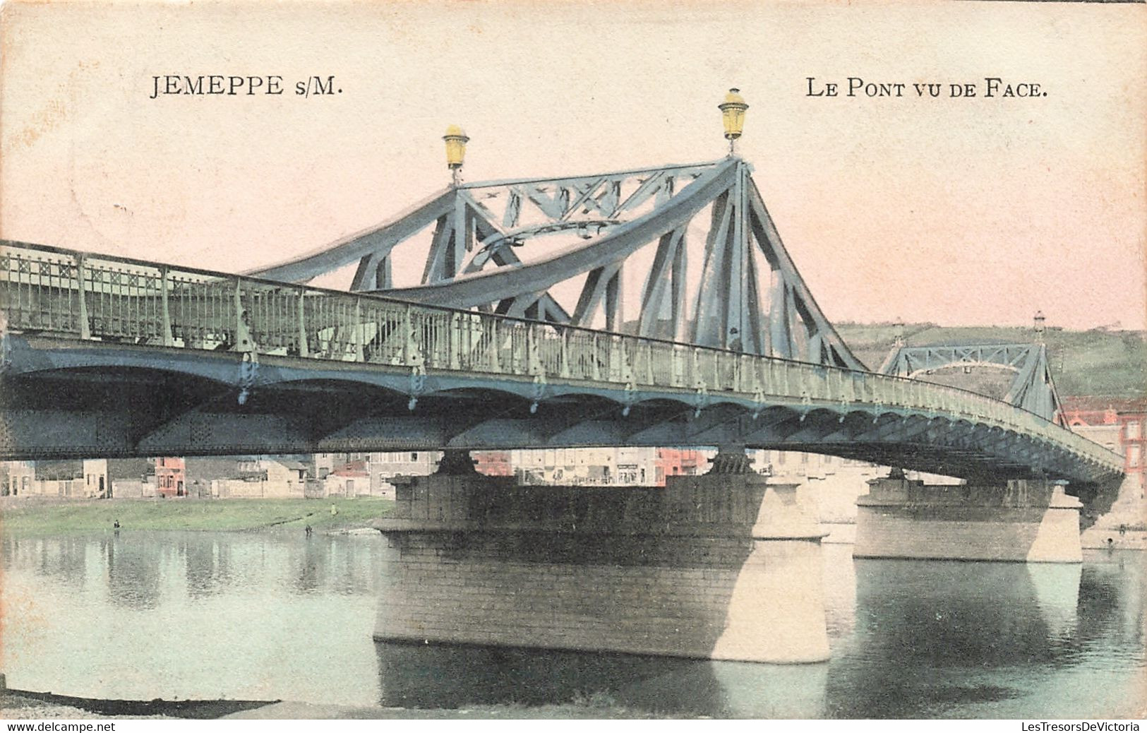 CPA - Belgique - Jemeppe Sur Meuse - Le Pont Vu De Face - Phototypie M. Marcovici - Oblitéré Montegnée 1910 - Colorisé - Seraing