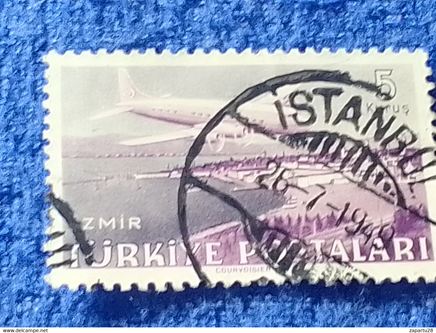 TÜRKİYE- 1940-50-    5K.    UÇAK PULLARI   DAMGALI - 1934-39 Sandjak D'Alexandrette & Hatay