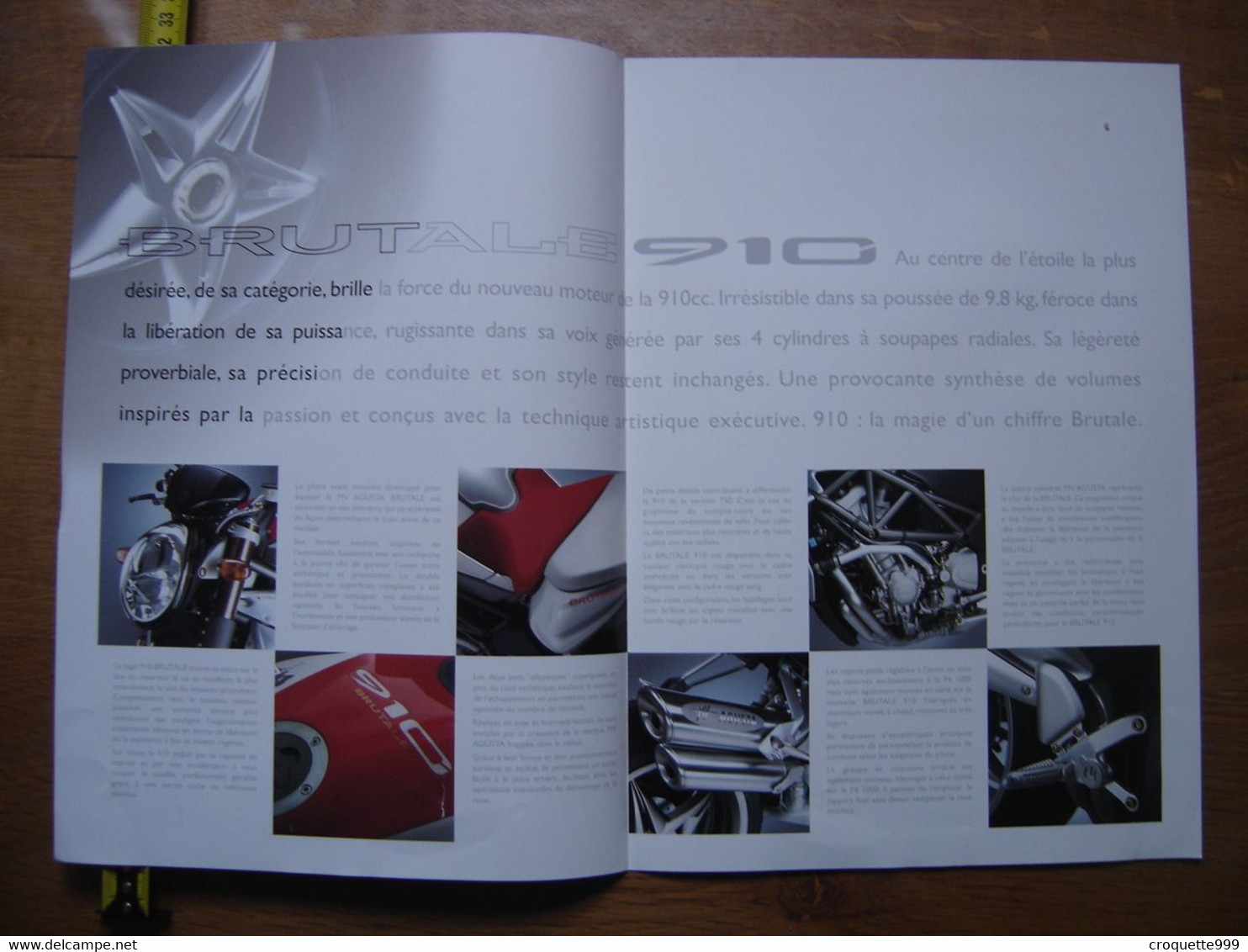 Brochure Catalogue Publicite Prospekt MOTO MV AGUSTA Brutale 910 - Motos