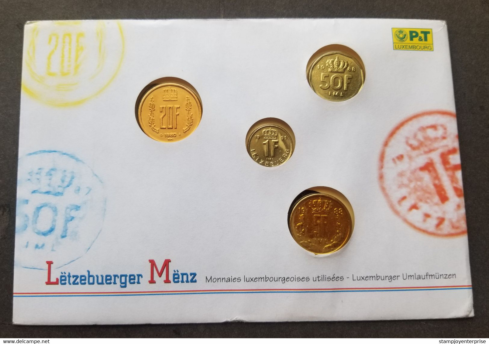 Luxembourg Currency Money 1991 (coin Cover) *see Scan - Briefe U. Dokumente