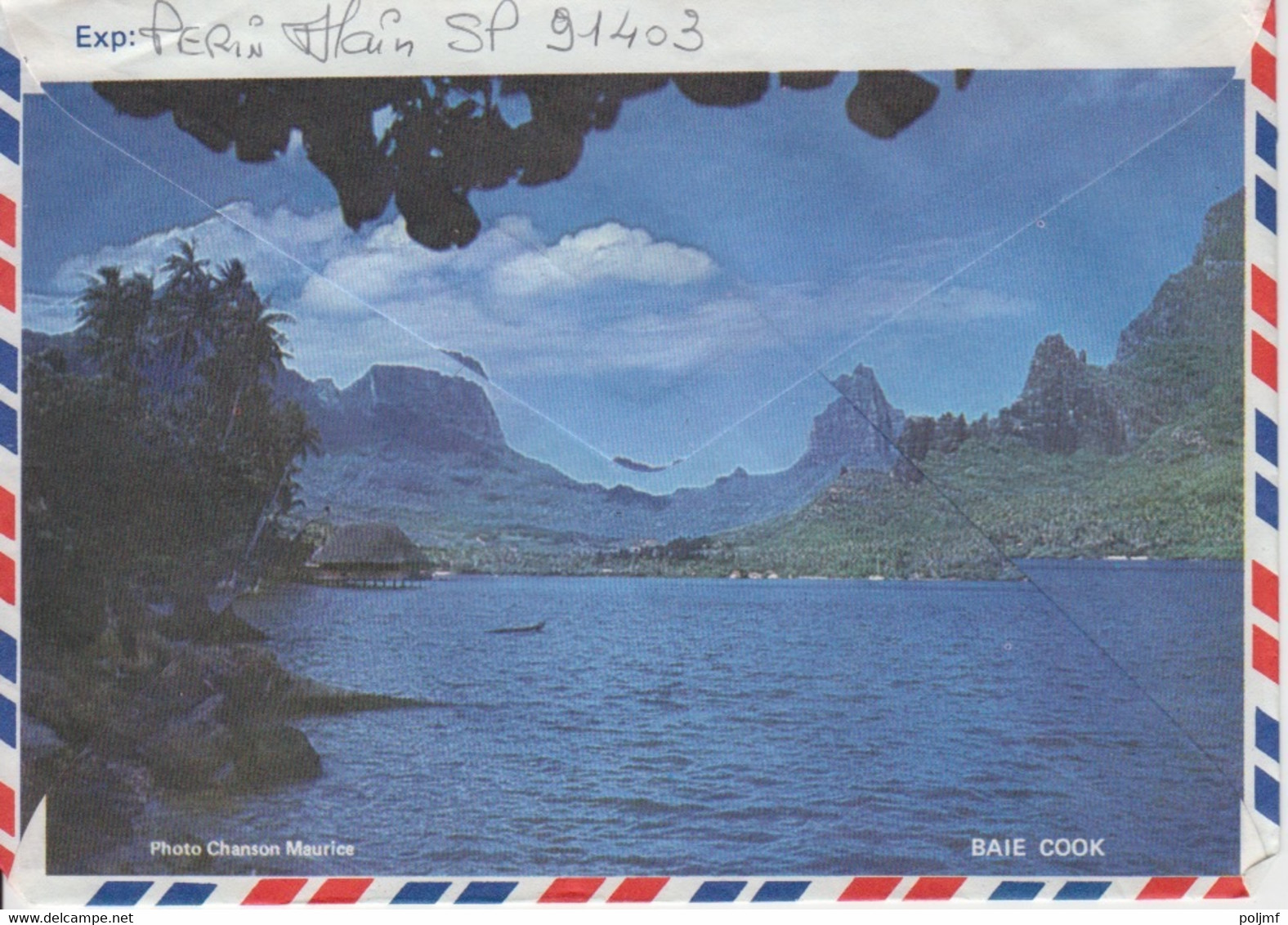 Lettre Par Avion Illustrée (Baie D'Hopunohu, Baie Cook) Obl. Papeete RP An 1 Le 27/1/83 Sur 187 - Storia Postale