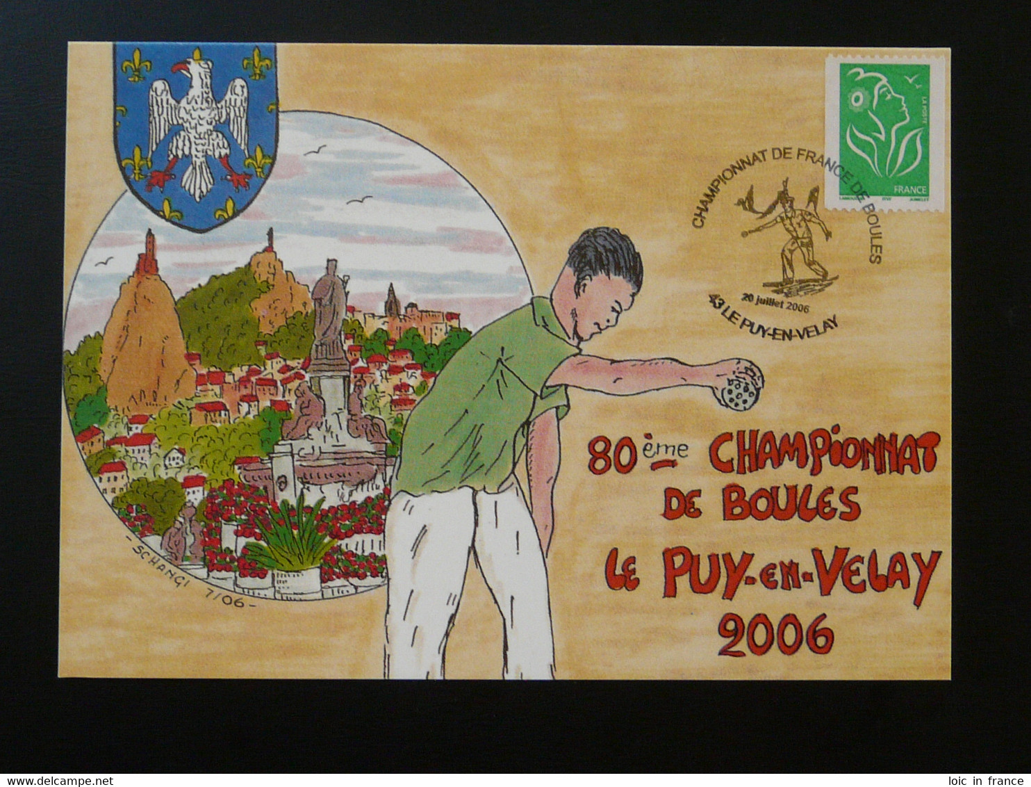 Carte Commemorative Card Championnat Du Monde De Boules Petanque Le Puy 43 Haute Loire 2006 (ex 1) - Bocce