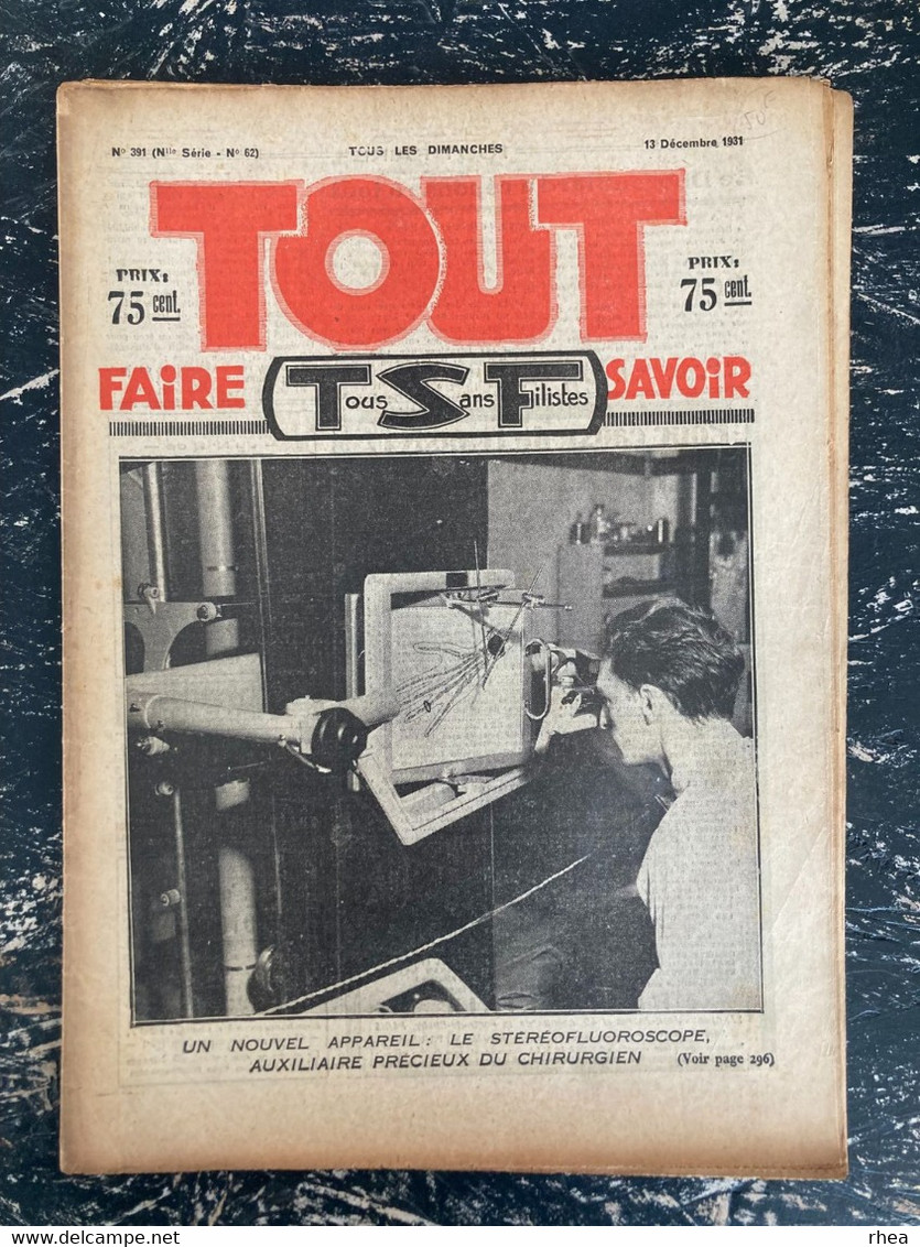 REVUE TSF - Tout Faire Savoir - Stéréofluoroscope - Radios - 30 Pages - Audio-video