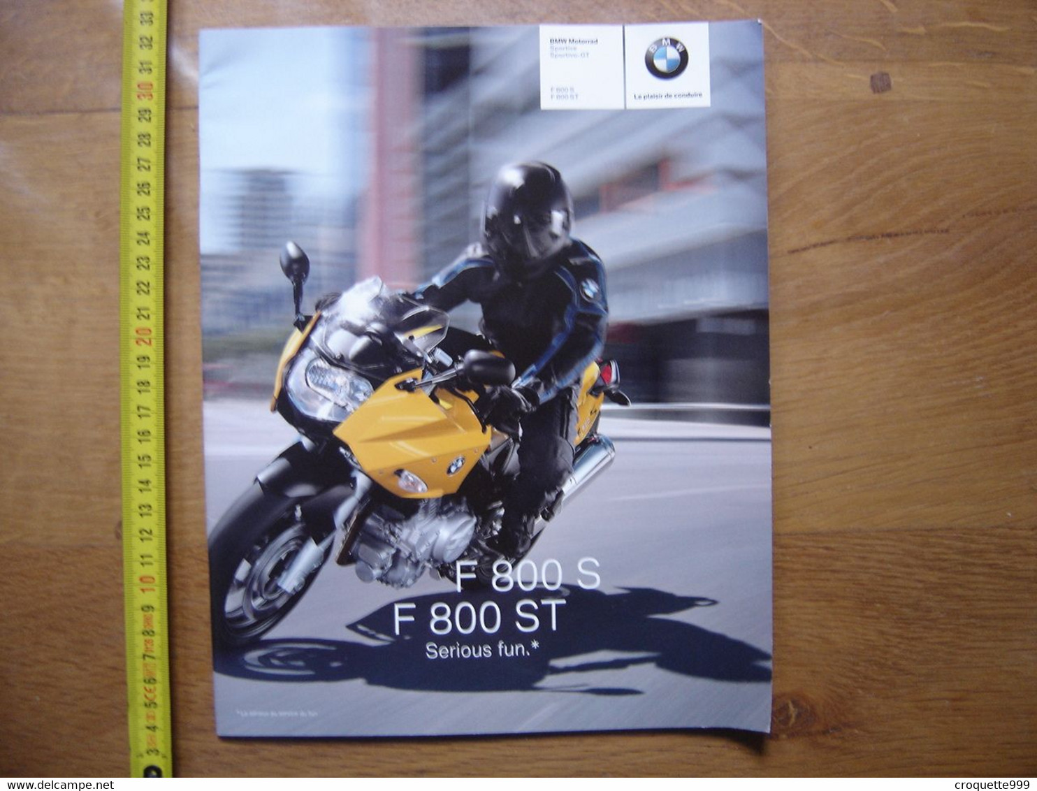 Brochure Catalogue Publicite Prospekt MOTO BMW F 800 S ST Serious Fun - Motos