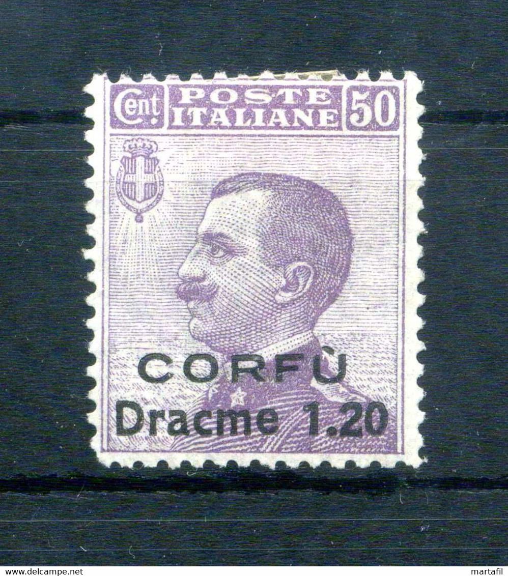 1923 CORFU' N.10 *, Francobollo D'Italia Sovrastampato, 1,20 Dracme Su 50 Centesimi Violetto (85) - Korfu