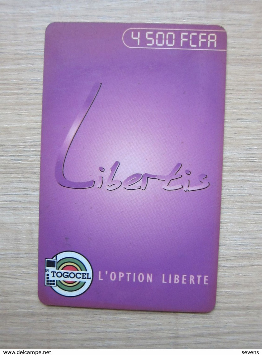 Togocel Rechargeable Phonecard,Libertis, 4500 FCFA - Ivory Coast