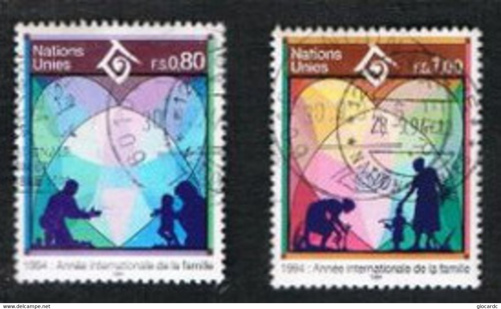 ONU (UNITED NATIONS) GENEVE - SG GE244.245   - 1994 INT. YEAR OF FAMILY (COMPLET SET OF 2)     - USED - Used Stamps