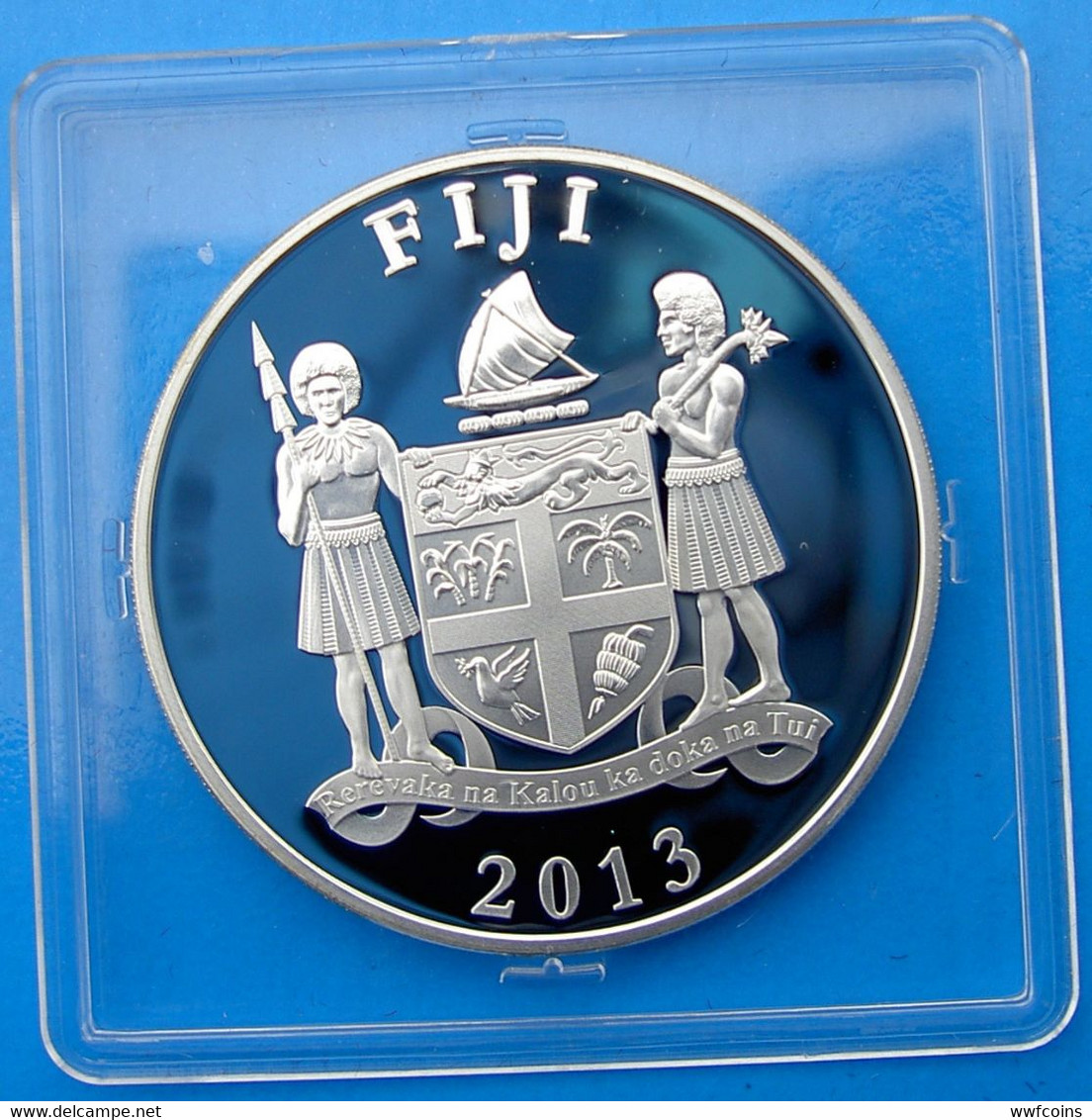 FIJI 10 $ 2013 ARGENTO OLYMPIC GAMES 2016 BRASILE RIO DE JANEIRO RUGBY PESO 20g TITOLO 0,925 CONSERVAZIONE FONDO SPECCHI - Fiji