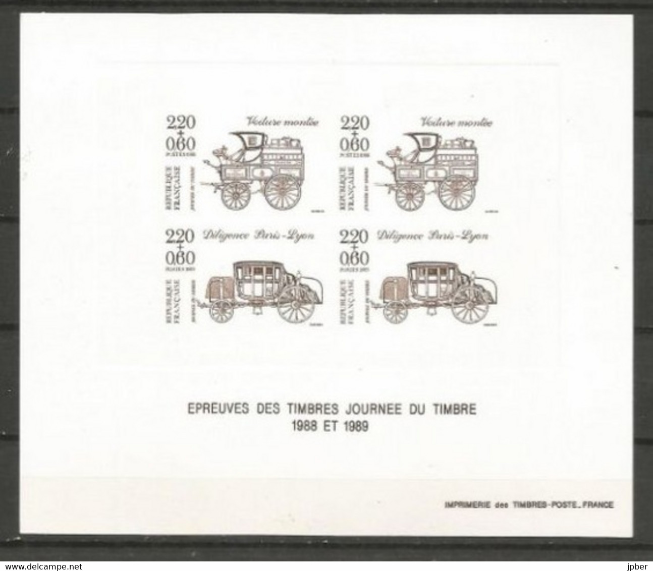 France - Epreuve De Luxe - Voiture Montée Et Diligence Paris-Lyon - Timbres N°2525 Et 2526, 2577 Et 2578 - Luxury Proofs