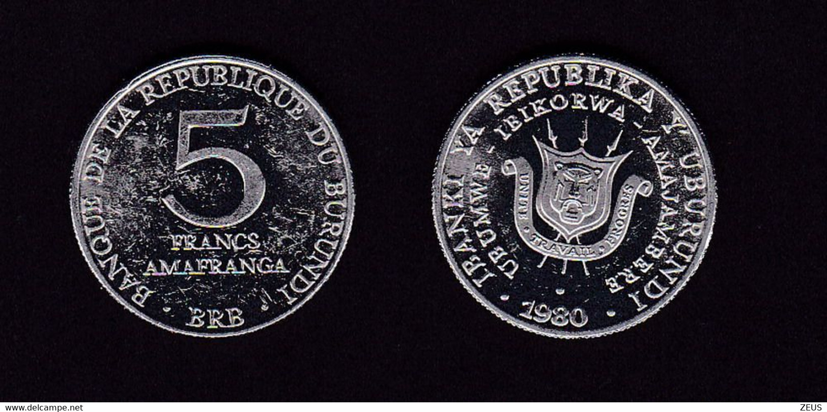 BURUNDI 5 FRANCHI 1980 KM20 - Burundi