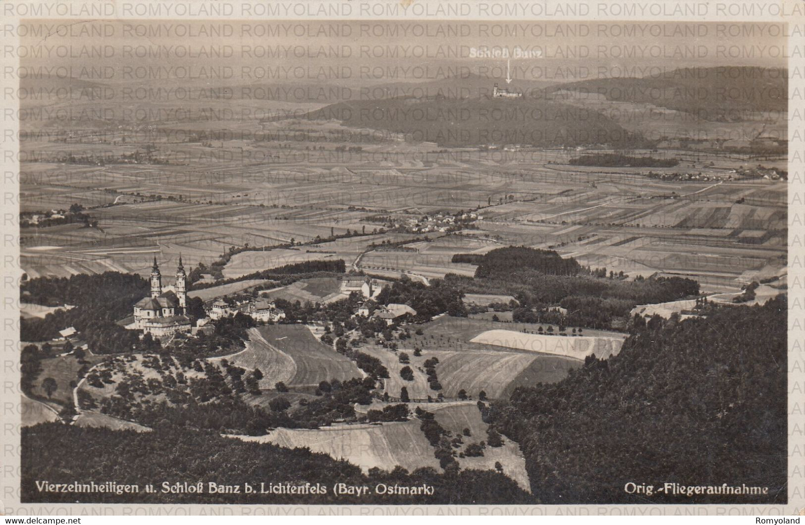 CARTOLINA  SCHLOSS BANZ,BAD STAFFELSTEIN,LICHTENFELS,BAYERN,GERMANIA,VIERZEHNHEILIGEN,VIAGGIATA 1937 - Lichtenfels