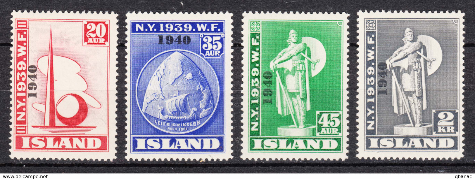 Iceland Island Ijsland 1940 Mi#218-221 Mint Never Hinged - Ungebraucht