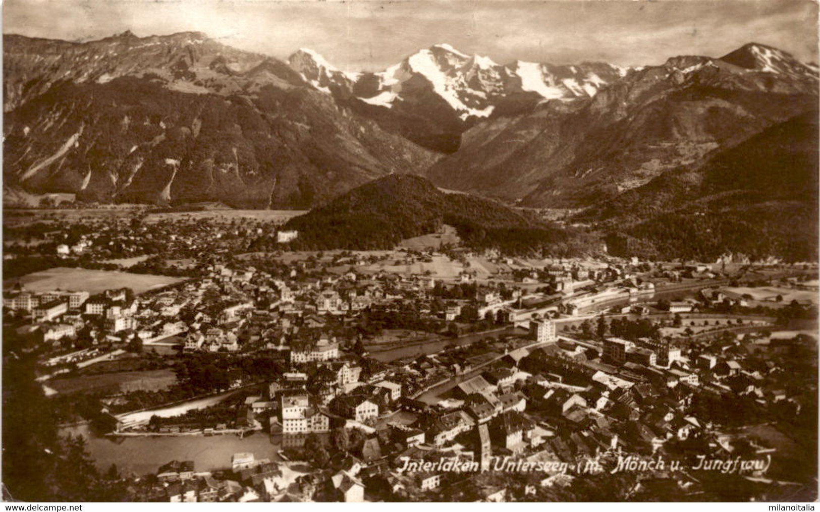 Interlaken - Unterseen M. Mönch U. Jungfrau (1105) * 28. 8. 1922 - Unterseen