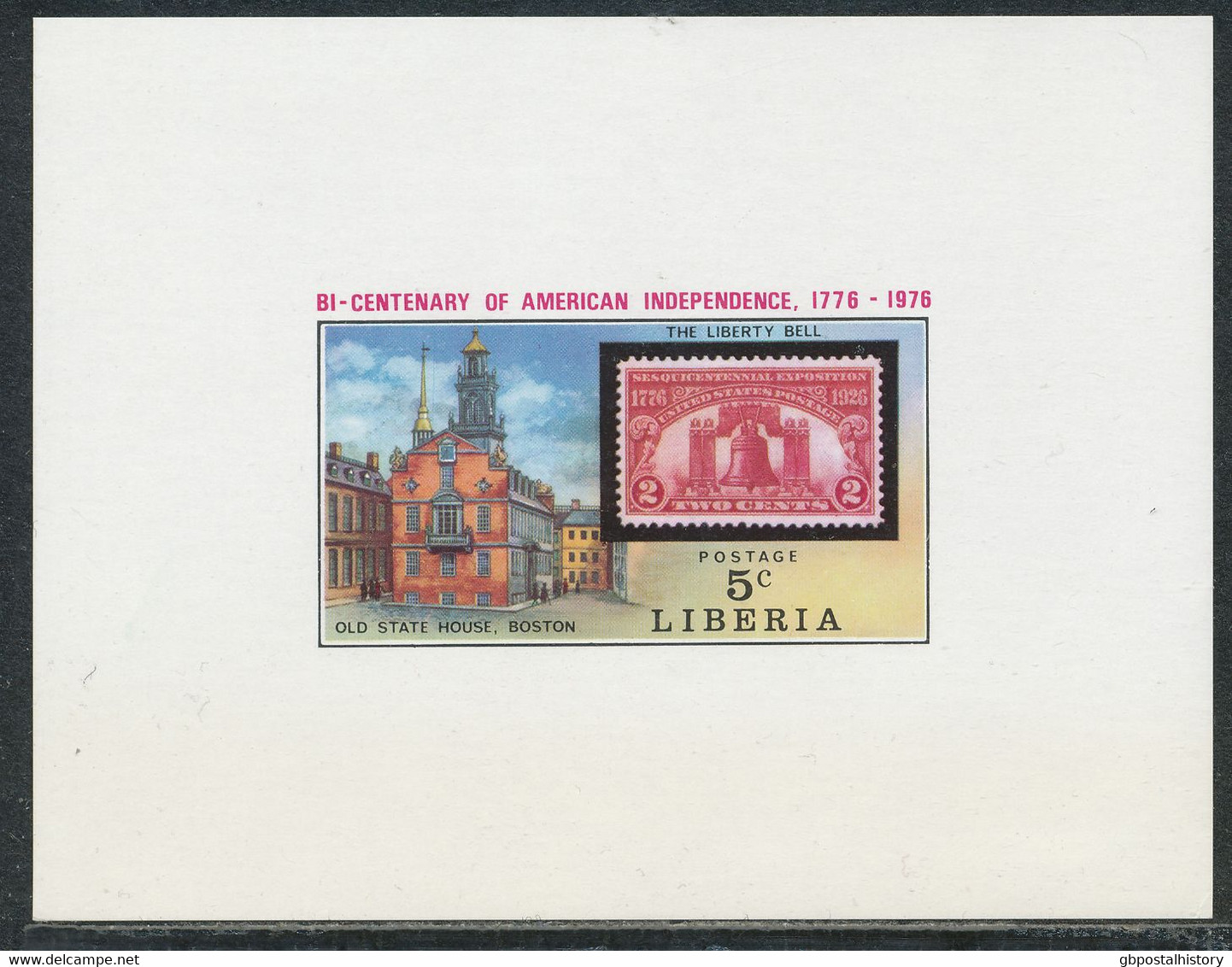 LIBERIA 1975 200 Jahre Unabhängigkeit Der Vereinigten Staaten Von Amerika, Kpl. Satz Postfr. ABARTEN: UNGEZÄHNTE BLOCKS - Liberia