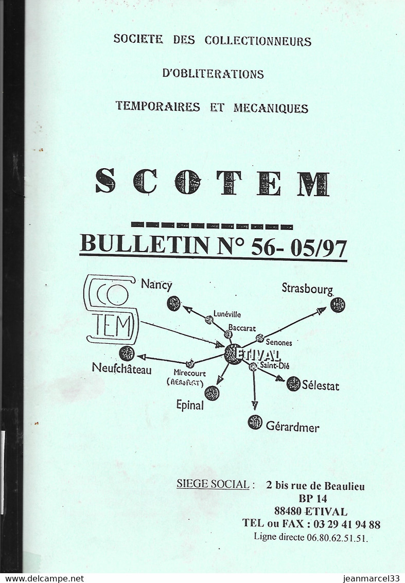 Catalogue Des Oblitérations Temporaires Et Mécaniques Bulletin SCOTEM N° 56-05 / 97 - France